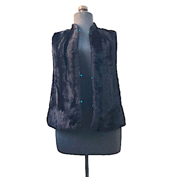 Vintage, Oriental, Turqoise satin, reversible vest - Picture 4 of 4